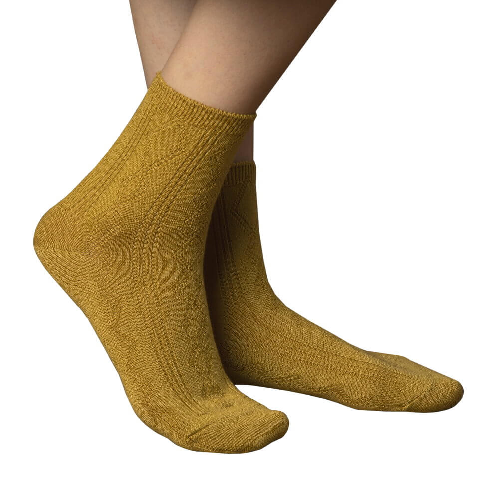 Women Wool Blends Ankle Socks-Opaque